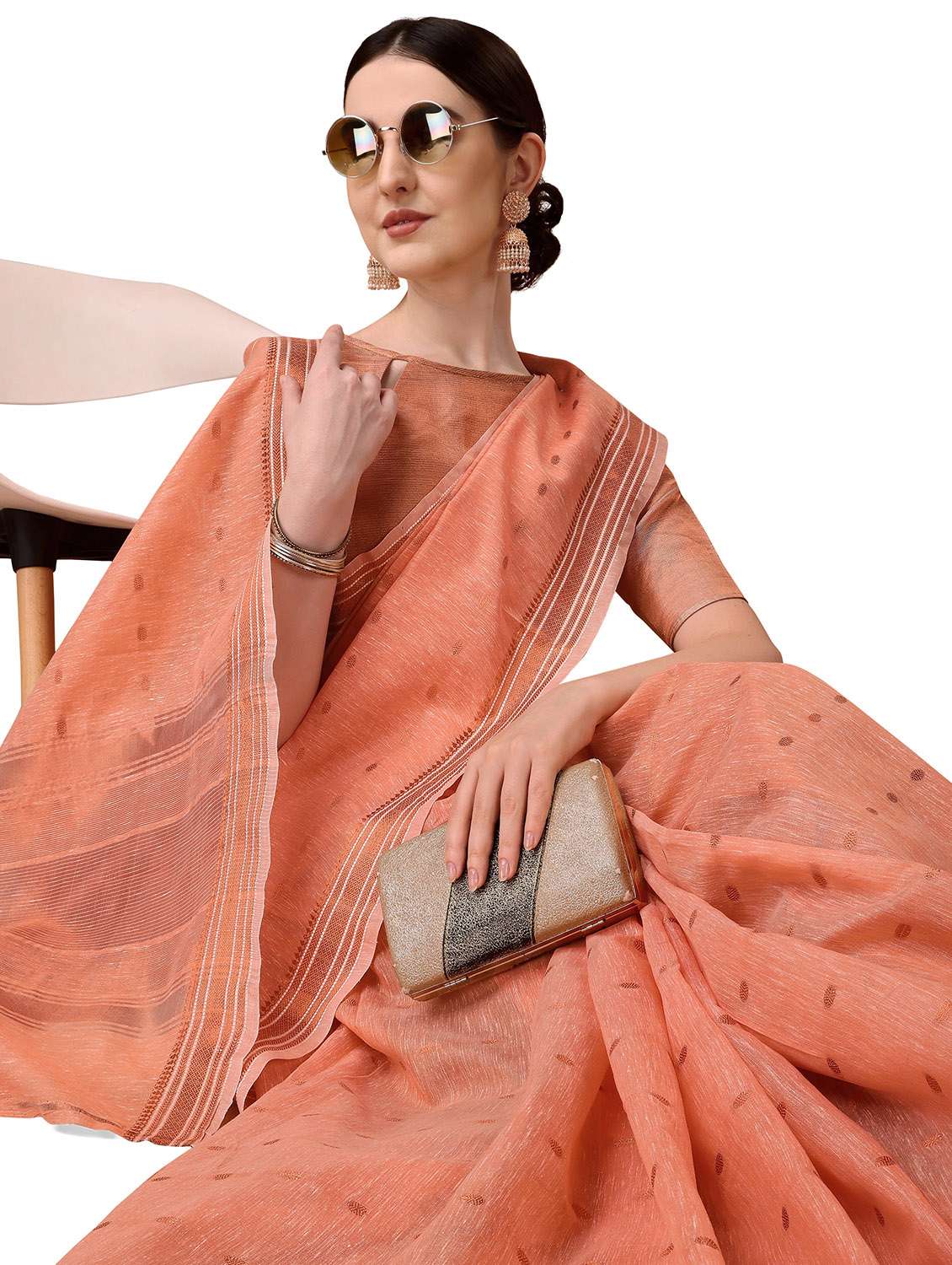 solid with borders handloom saree - 19643506 -  Standard Image - 4