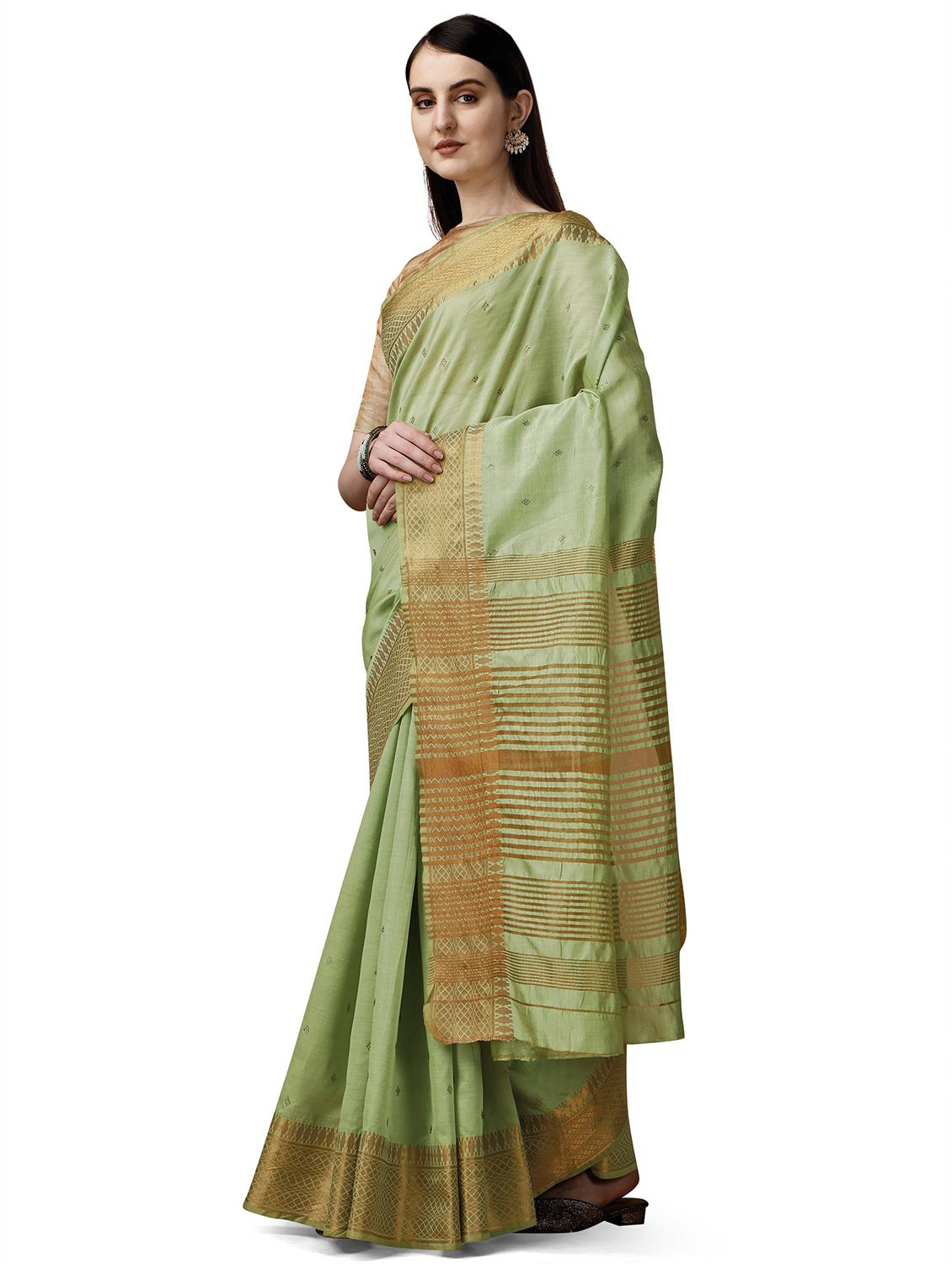 solid with borders handloom saree - 19643517 - Standard Image - 1