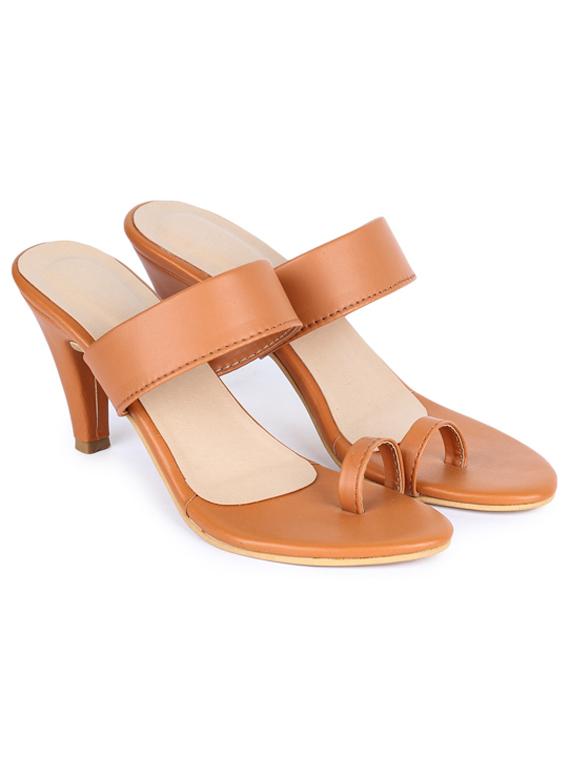 tan synthetic slip on sandals - 19643530 -  Standard Image - 1