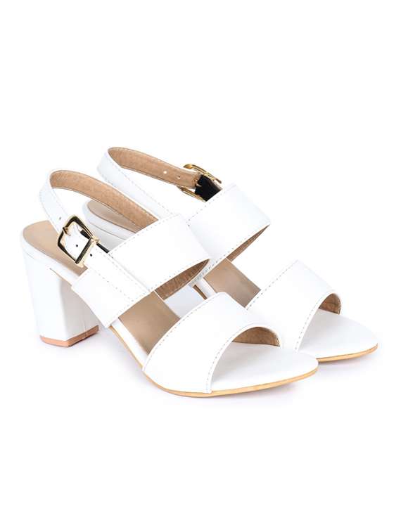 white synthetic ankle strap sandals - 19643536 -  Standard Image - 1