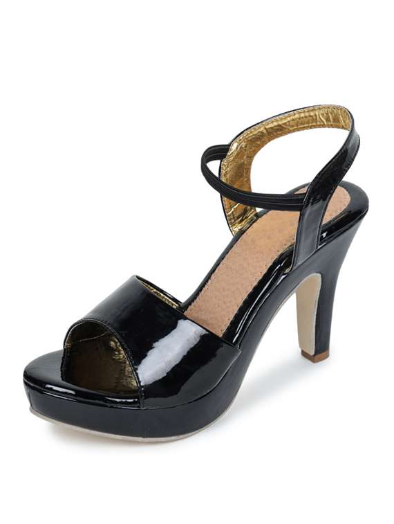 black synthetic back strap sandals - 19643560 -  Standard Image - 1
