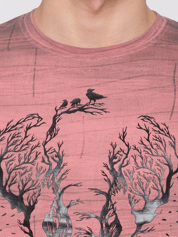 round neck printed regular t-shirt - 19643713 - Standard Image - 4