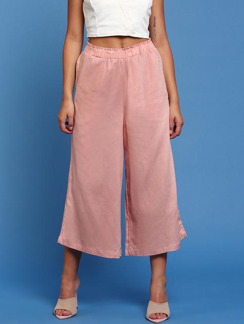 mid rise solid flared palazzo - 19643732 - Standard Image - 0