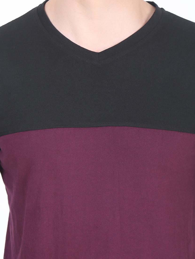 v-neck color block regular t-shirt - 19643863 - Standard Image - 4