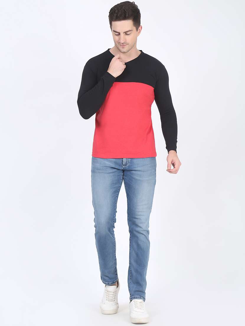 v-neck color block regular t-shirt - 19643865 - Standard Image - 4
