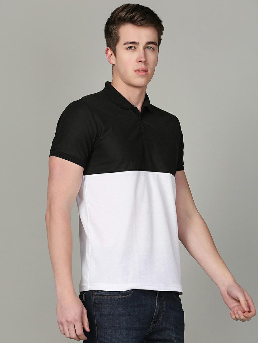 polo neck color block regular t-shirt - 19646087 - Standard Image - 1