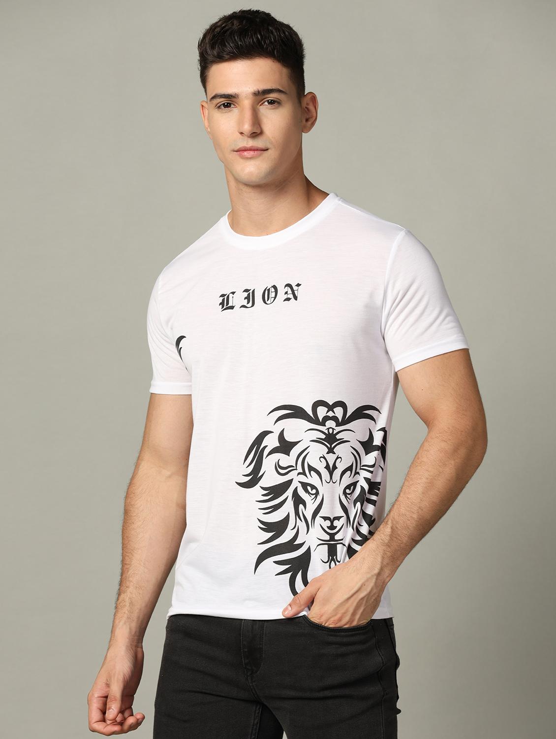 round neck printed regular t-shirt - 19646301 - Standard Image - 1