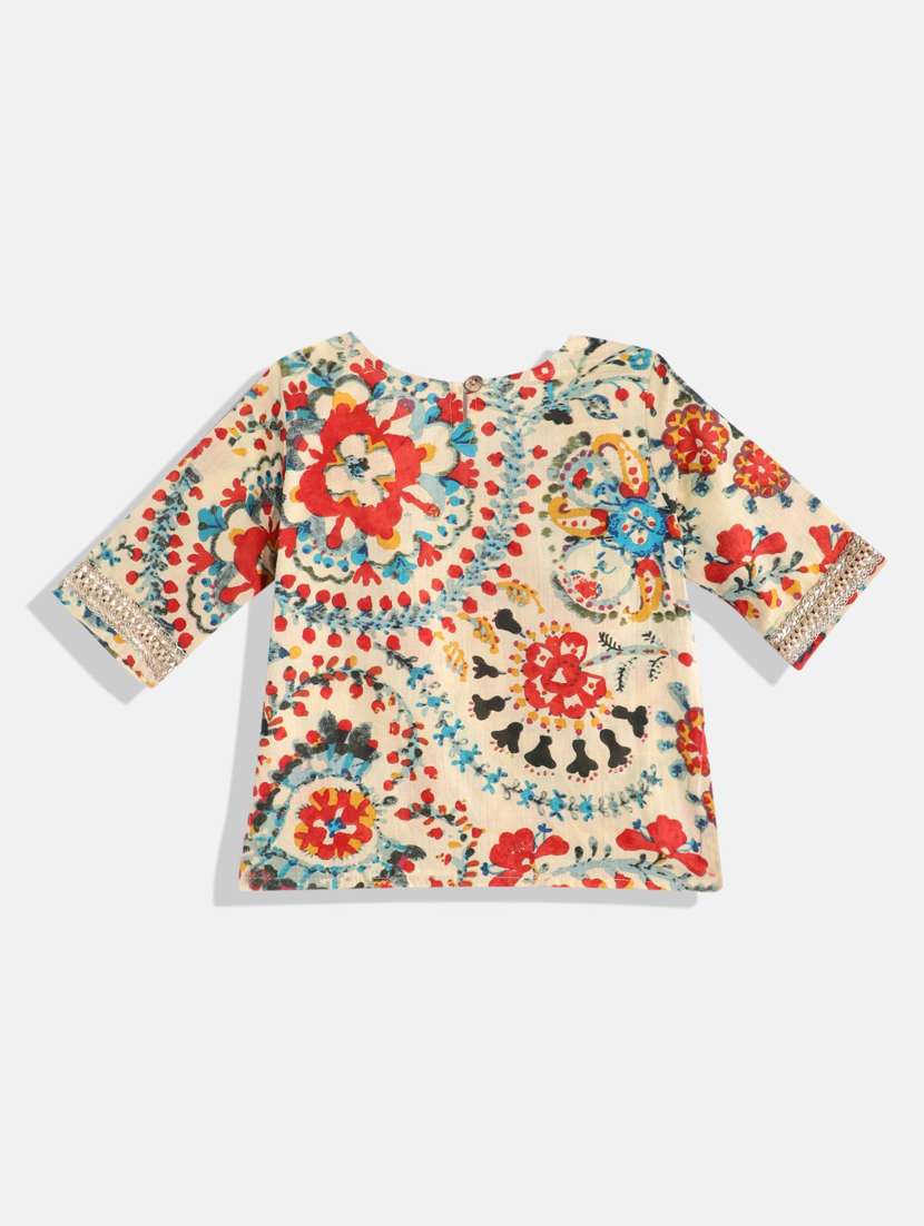 notch neck printed kurta palazzo set - 19646473 -  Standard Image - 1