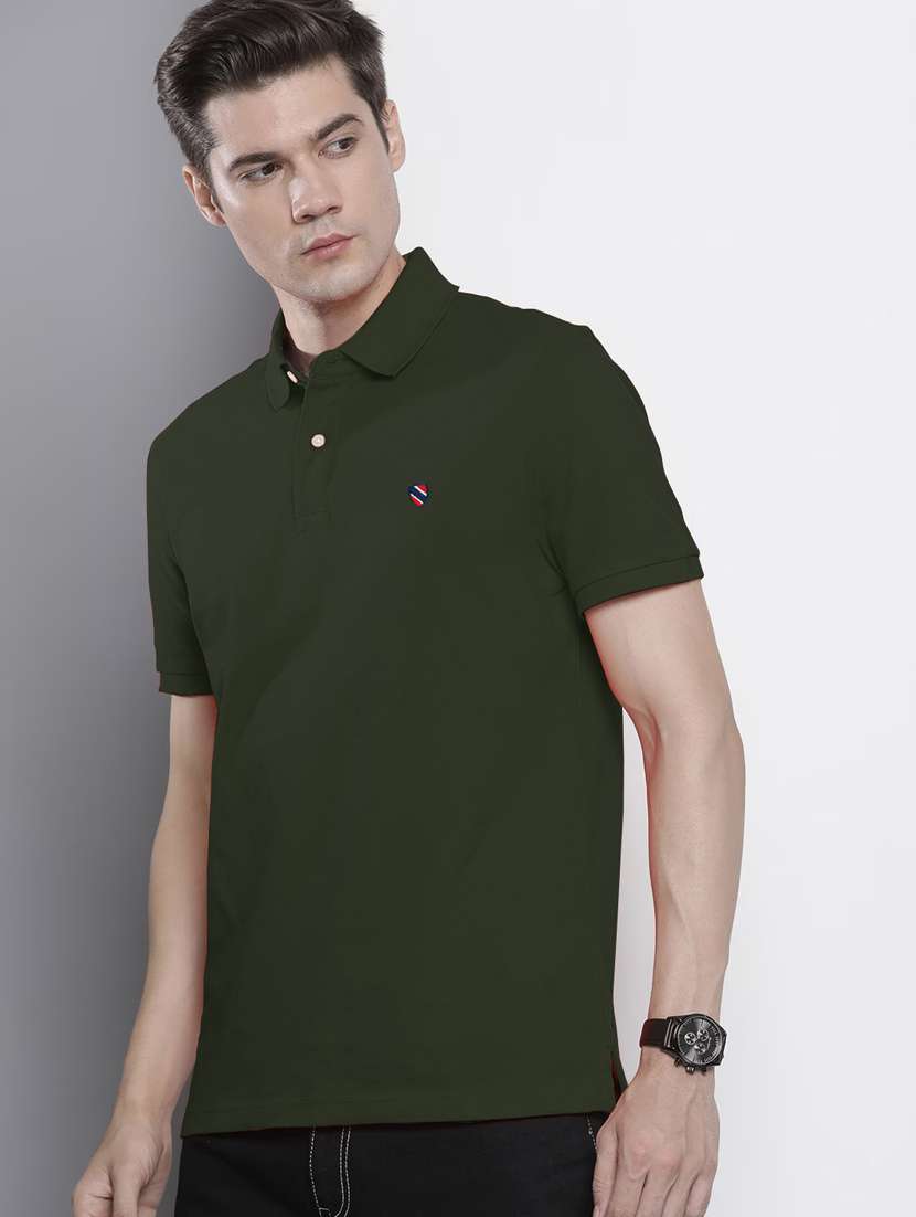 polo neck solid polo t-shirt