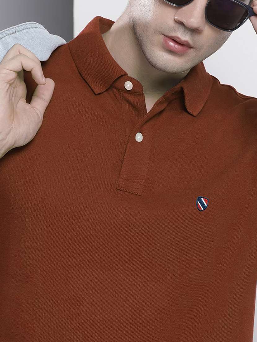 polo neck solid polo t-shirt - 19647634 -  Standard Image - 4