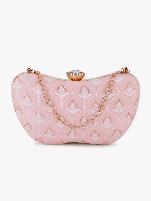 pink faux silk box clutch - 19647671 -  Standard Image - 0