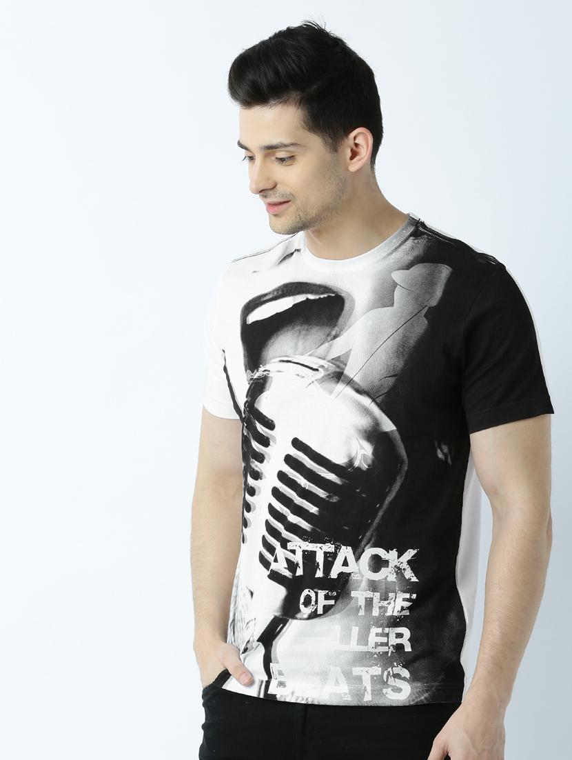 men crew neck front print t-shirt - 19649157 -  Standard Image - 1