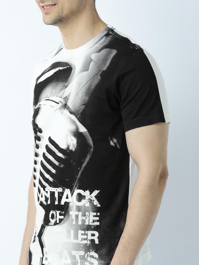 men crew neck front print t-shirt - 19649157 - Standard Image - 4