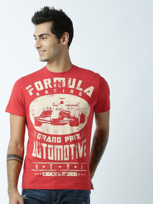 men crew neck front print t-shirt - 19649256 - Standard Image - 0