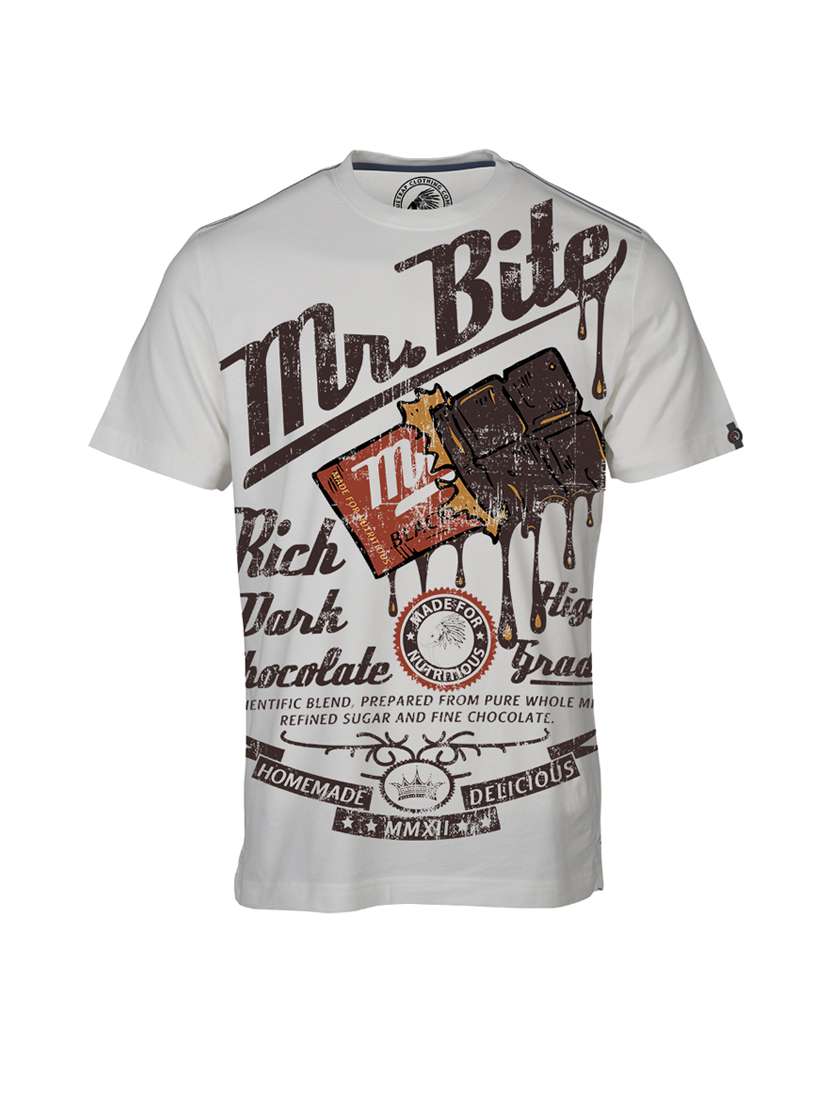 men crew neck front print t-shirt