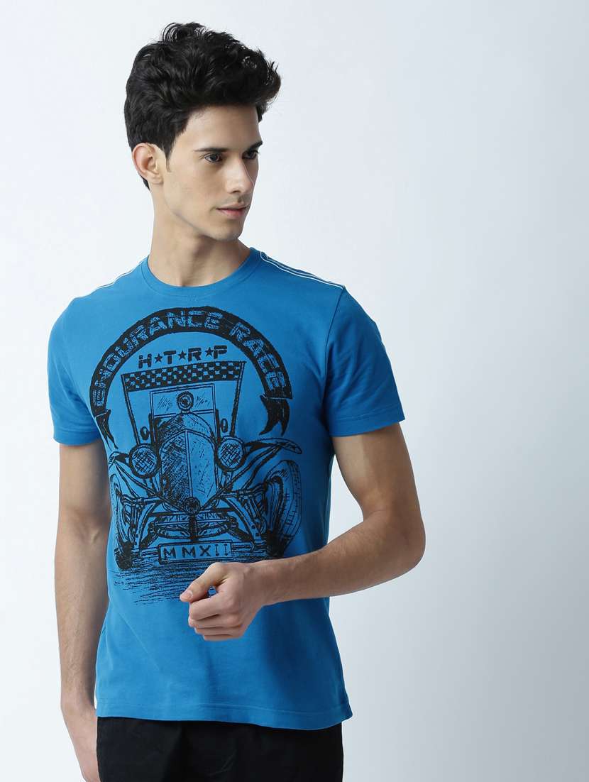 men crew neck front print t-shirt