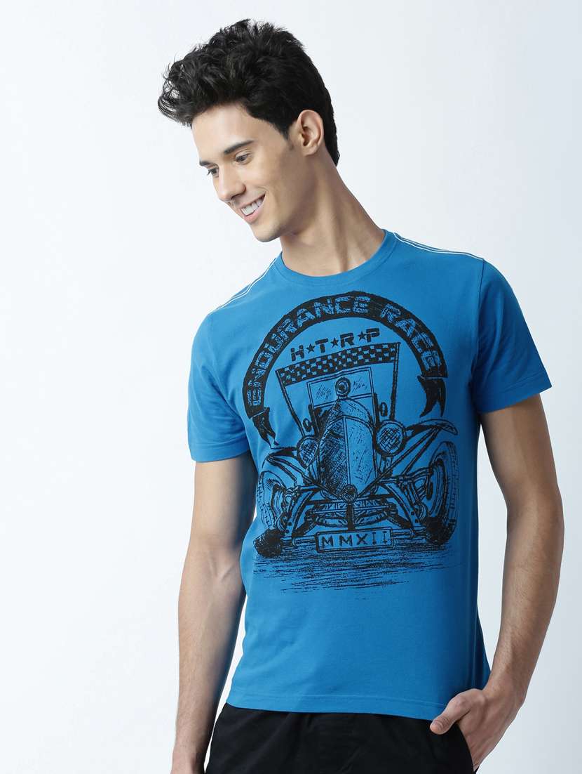men crew neck front print t-shirt - 19649269 -  Standard Image - 1