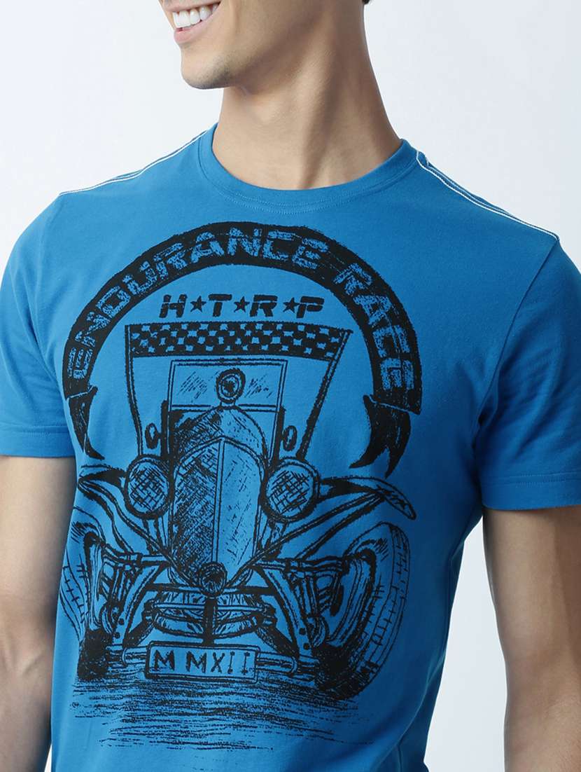 men crew neck front print t-shirt - 19649269 -  Standard Image - 4