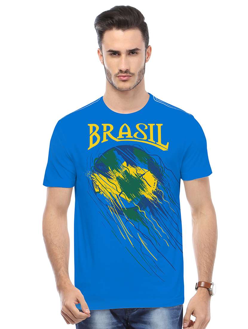 men crew neck front print t-shirt