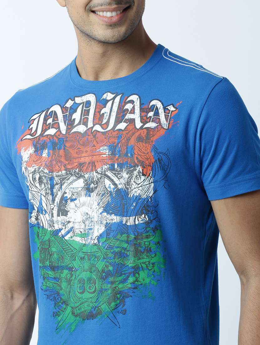 men crew neck front print t-shirt - 19649323 -  Standard Image - 4