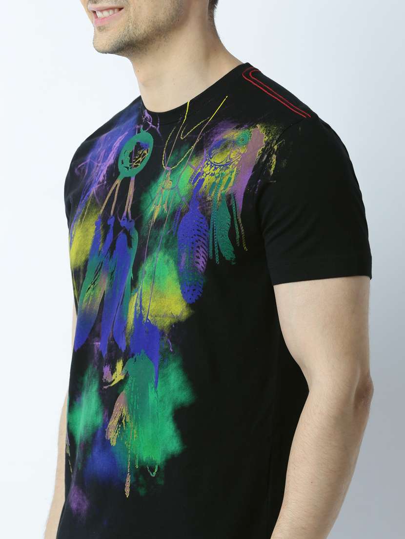 men round neck front print t-shirt - 19649420 - Standard Image - 4