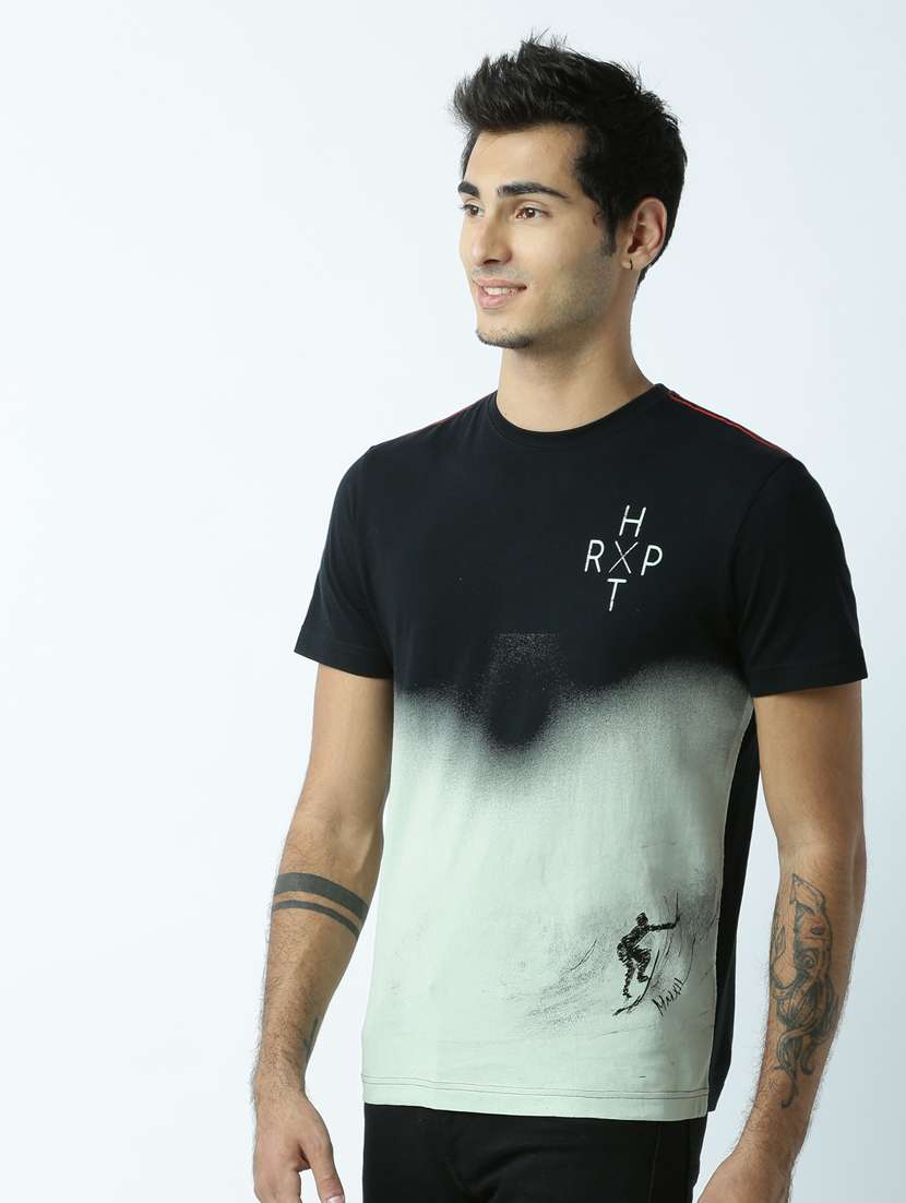 men crew neck front print t-shirt - 19649427 -  Standard Image - 1