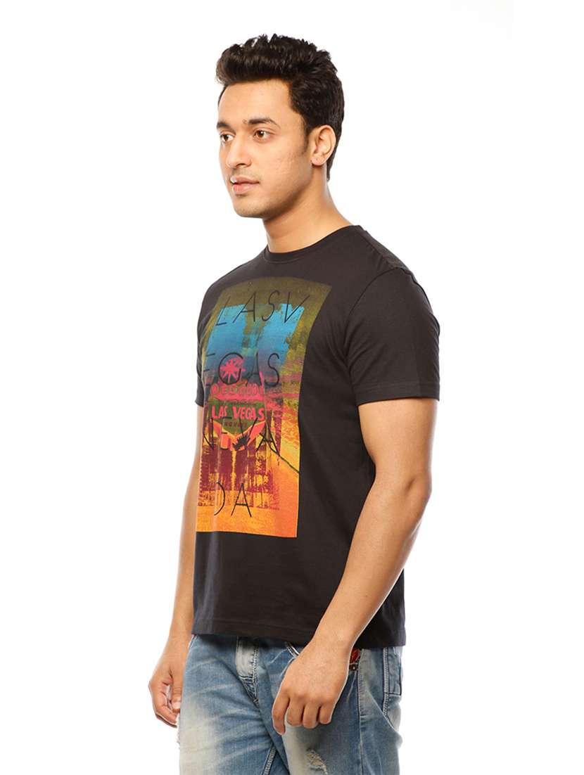 men round neck front print t-shirt - 19649447 -  Standard Image - 1
