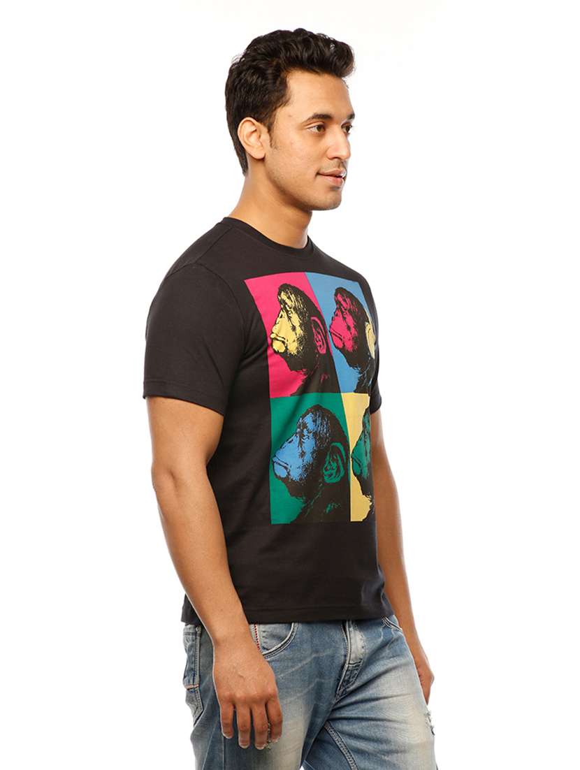 men crew neck front print t-shirt - 19649452 -  Standard Image - 1