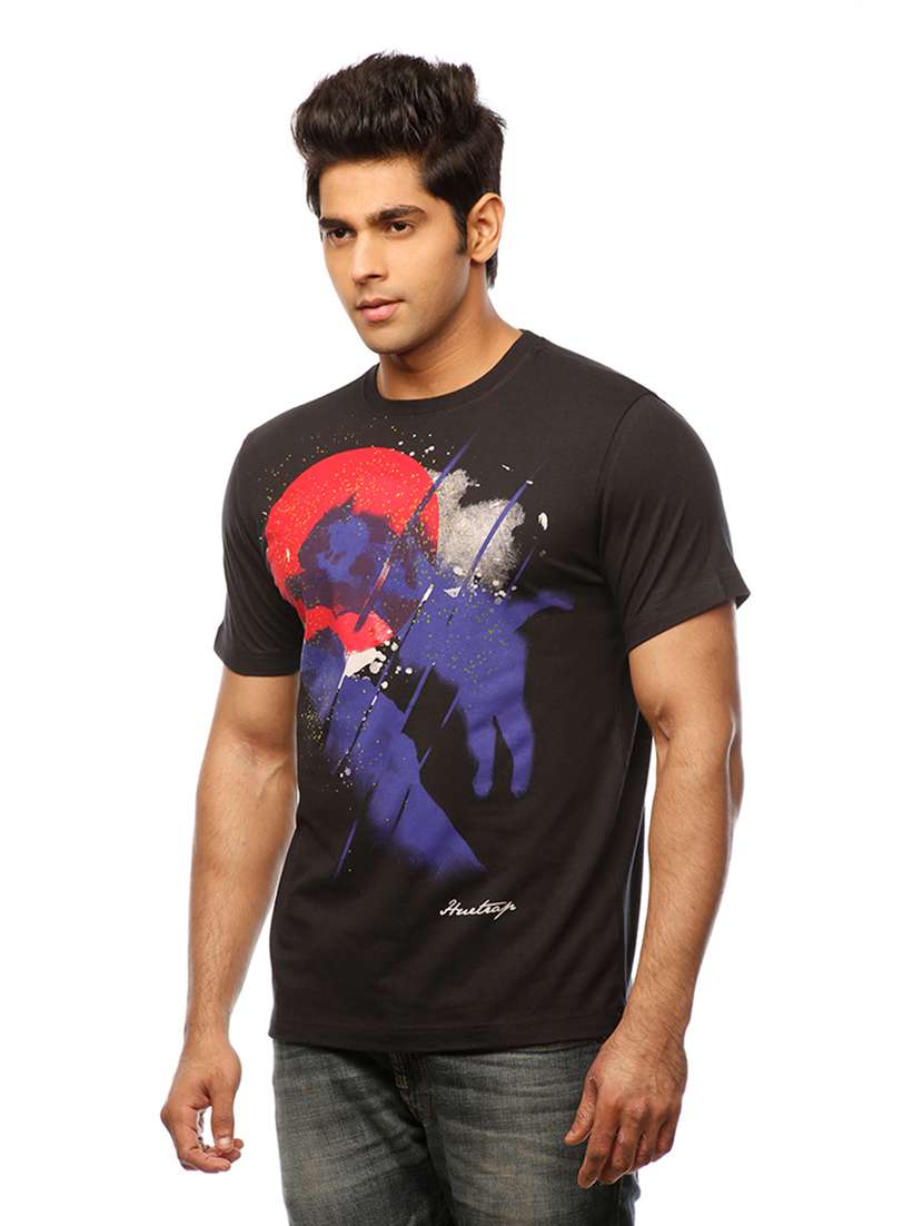 men crew neck front print t-shirt - 19649483 -  Standard Image - 1