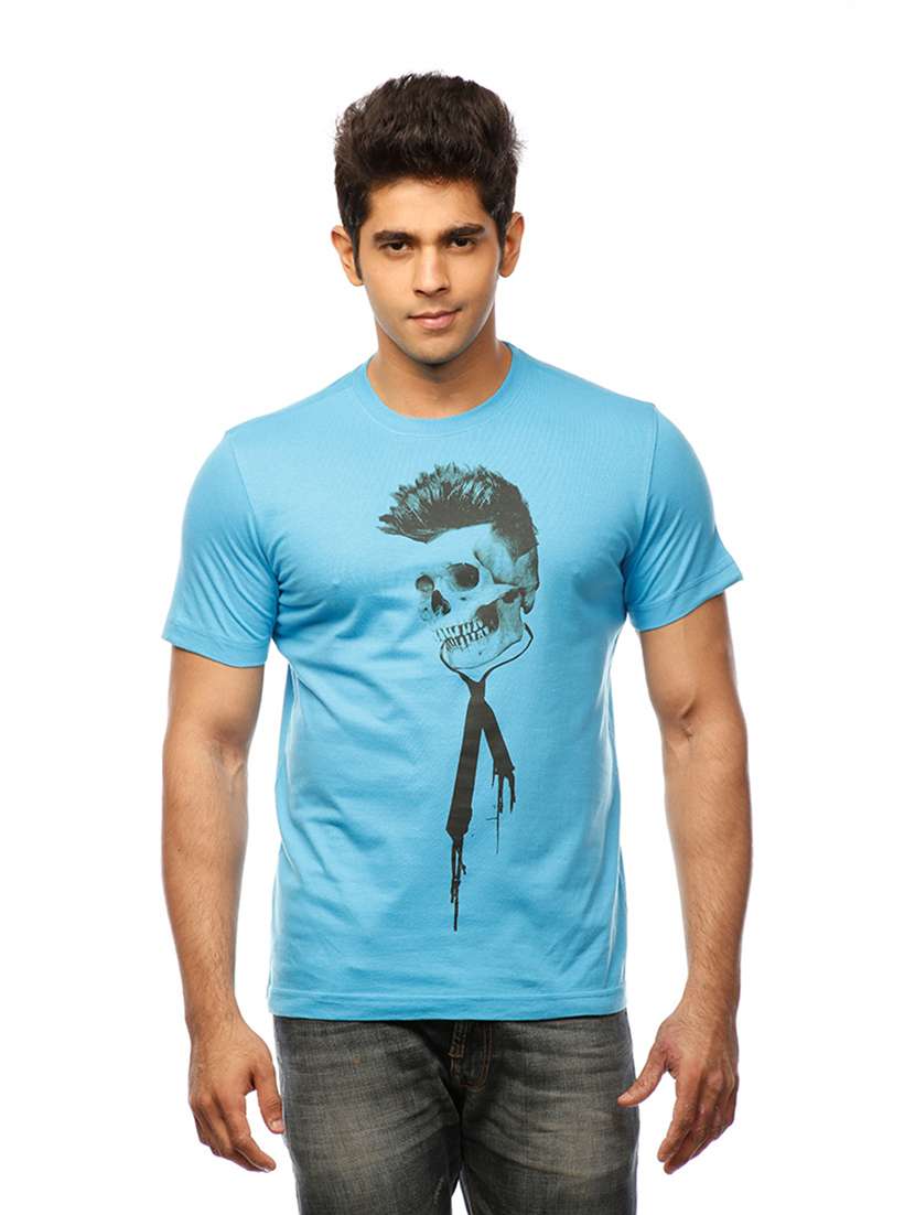 men crew neck front print t-shirt