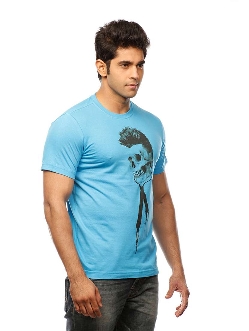 men crew neck front print t-shirt - 19649486 - Standard Image - 1
