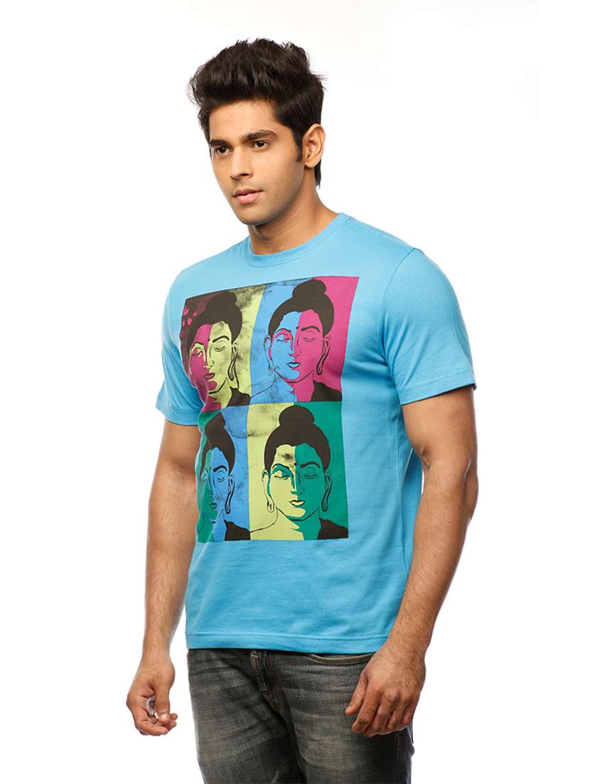 men crew neck front print t-shirt - 19649522 -  Standard Image - 1