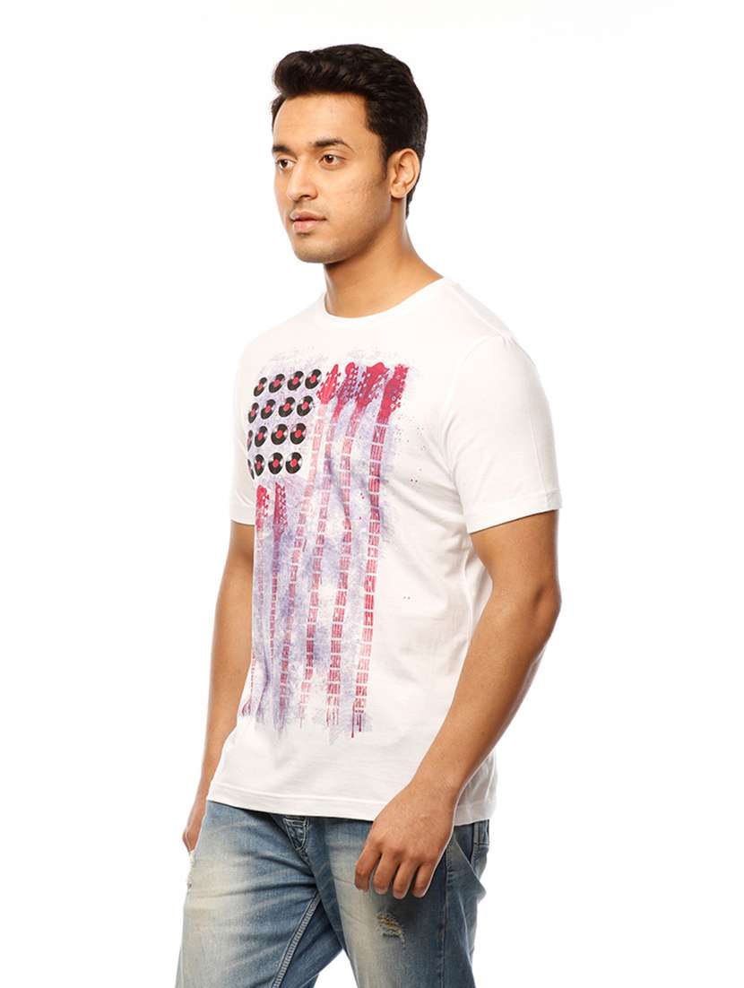 men round neck front print t-shirt - 19649524 -  Standard Image - 1