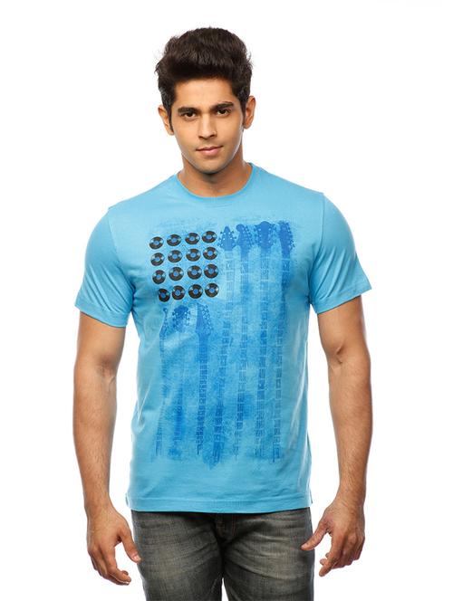 men crew neck front print t-shirt - 19649527 - Standard Image - 0