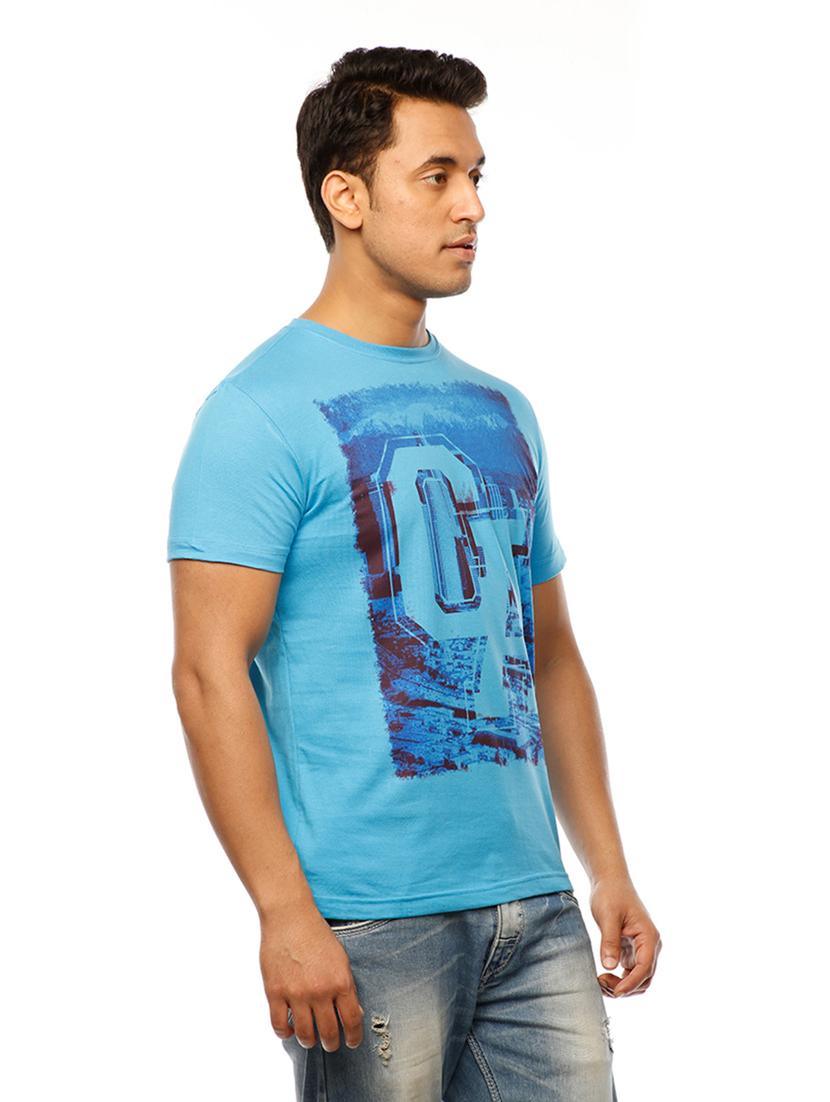 men round neck front print t-shirt - 19649531 - Standard Image - 1