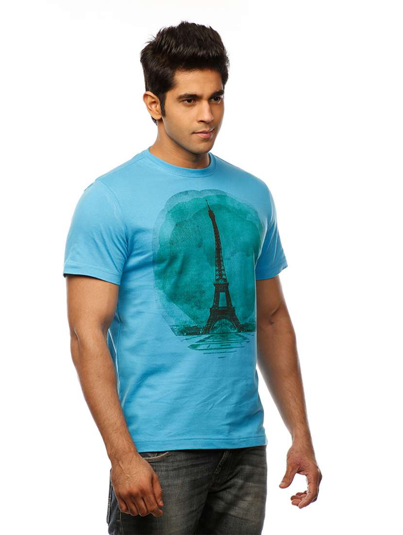 men crew neck front print t-shirt - 19649535 -  Standard Image - 1