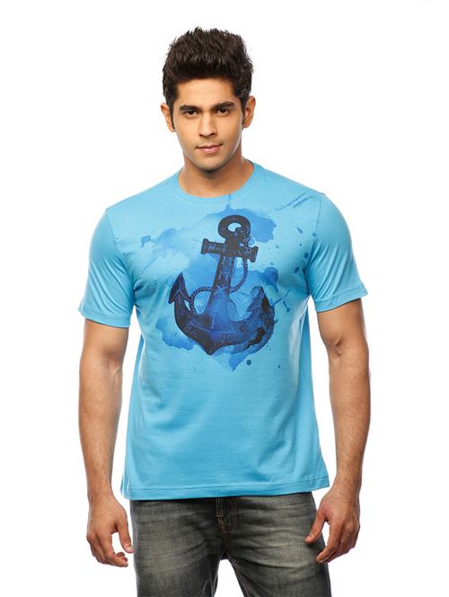 men crew neck front print t-shirt - 19649549 - Standard Image - 0