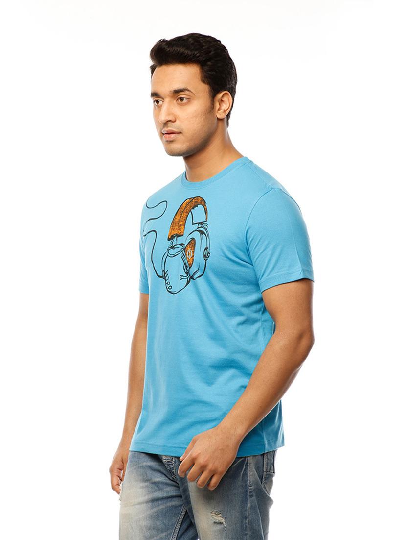 men crew neck front print t-shirt - 19649567 - Standard Image - 1