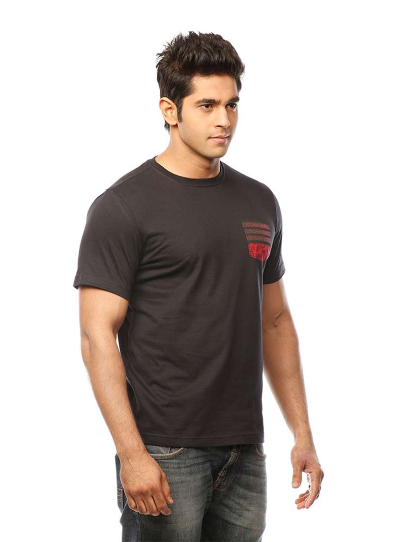 men crew neck front print t-shirt - 19649574 -  Standard Image - 1