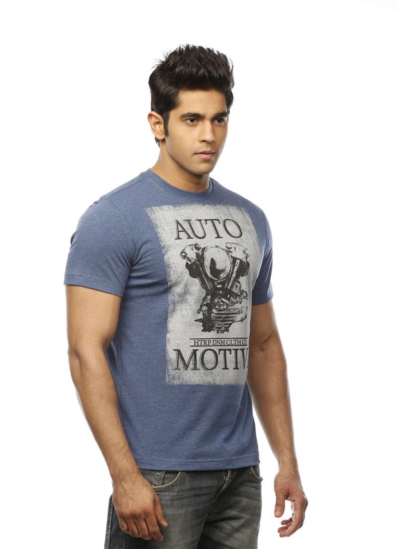 men crew neck front print t-shirt - 19649594 -  Standard Image - 1