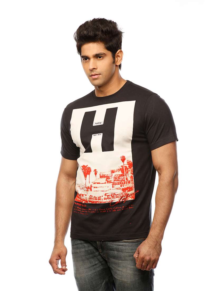 men crew neck front print t-shirt - 19649598 -  Standard Image - 1