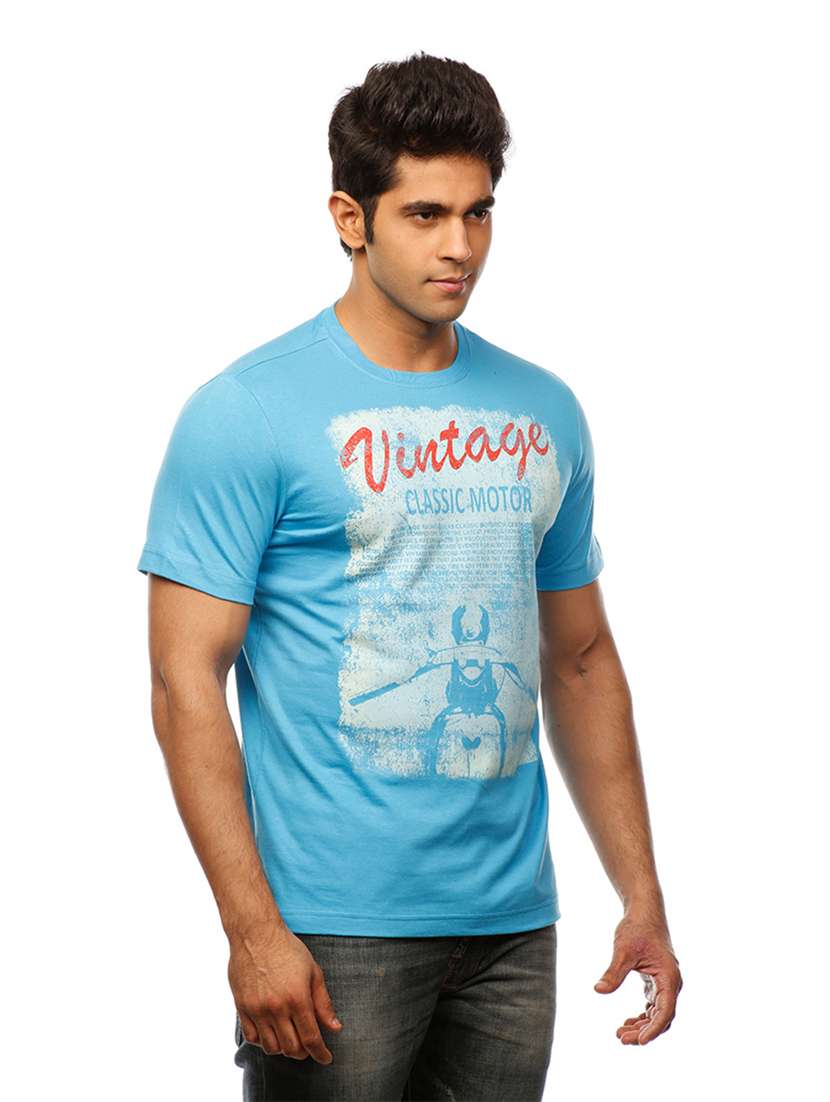 round neck printed regular t-shirt - 19649621 - Standard Image - 1
