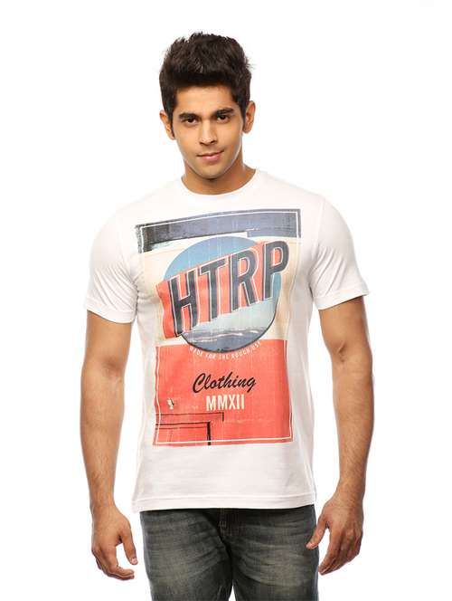 round neck printed regular t-shirt - 19649640 - Standard Image - 0