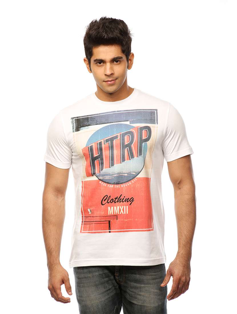 round neck printed regular t-shirt - 19649640 - Zoom Image - 0