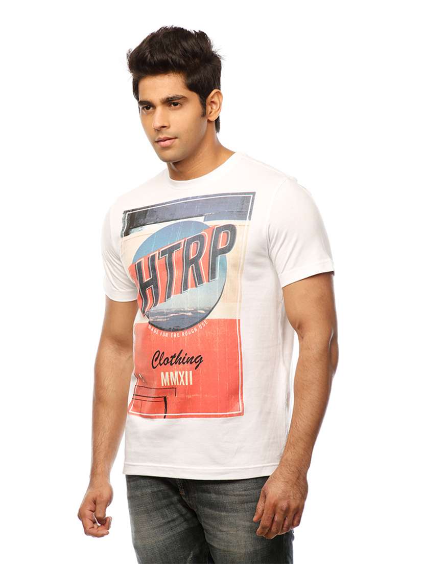 round neck printed regular t-shirt - 19649640 - Standard Image - 1