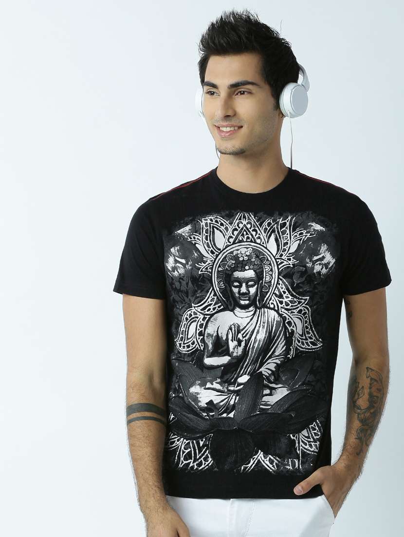 round neck printed regular t-shirt - 19649836 -  Standard Image - 1