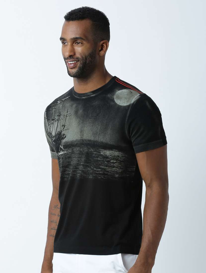 round neck printed regular t-shirt - 19649847 -  Standard Image - 1