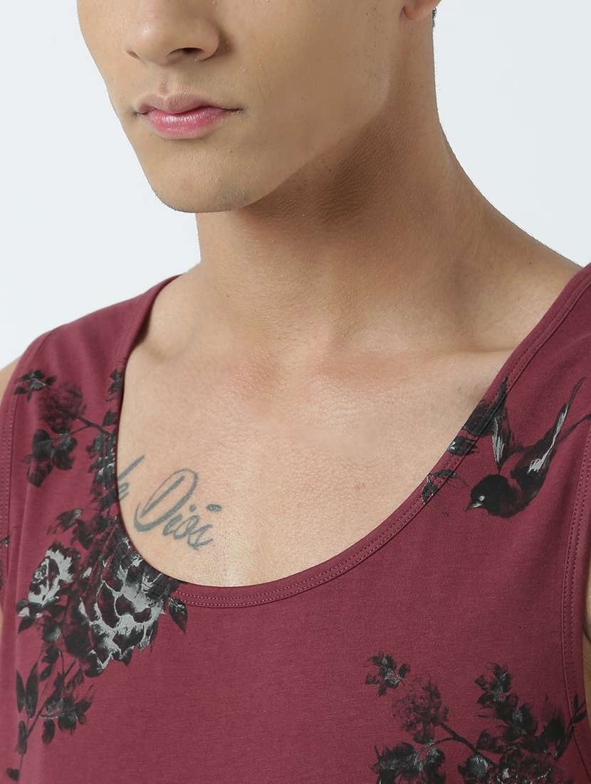 men printed sleeveless vest - 19650030 - Standard Image - 4