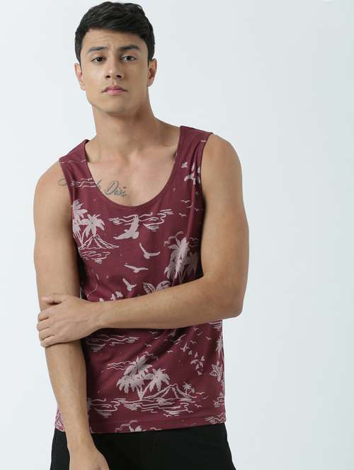Men Printed Sleeveless Vest