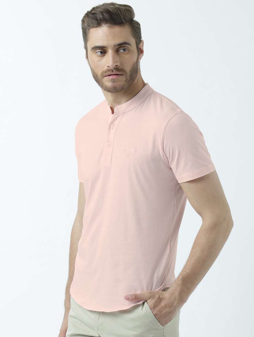 Men Solid Short Sleeve Regular Fit T-shirt - 19650065 -  Standard Image - 1
